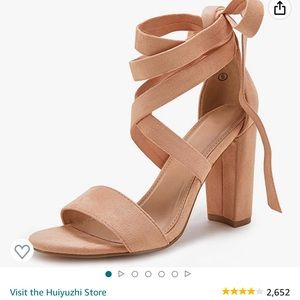 Pink Velvet Lace Up Heels